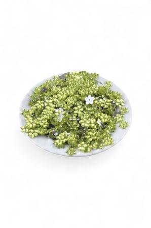 10 mm Yeşil Papatya Desen Dikme Taş (180 Adet)