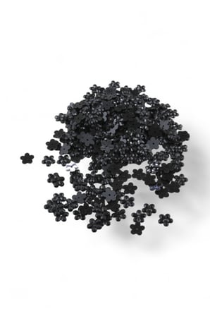 Siyah 10 mm Papatya Desen Dikme Taş (200 Adet)