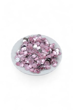 10 mm Pembe Çizgi Desenli Yuvarlak Dikme Taş (150 Adet)