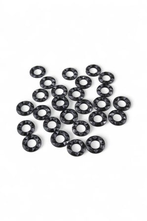20x5 mm Yuvarlak Halka Desen Siyah Dikme Taş (100 Adet)