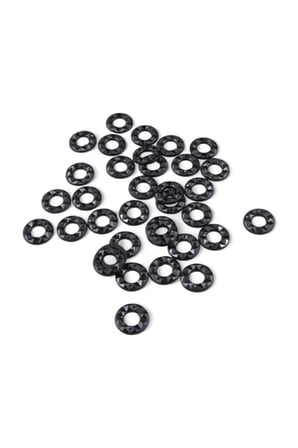 16x4 mm Yuvarlak Halka Desen Siyah Dikme Taş (100 Adet)