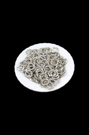 15x3 mm Zamak Yuvarlak Gümüş Halka Taş (100 Adet)