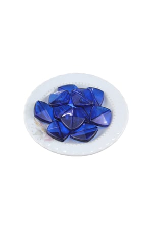 Kraliyet Mavisi Baklava Desen 30x25 mm İçten Delikli Akrilik Boncuk (4 Adet)