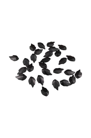 Siyah Yandan Delikli Yaprak Desen 13x23 mm Boncuk Aksesuar (10 Adet)