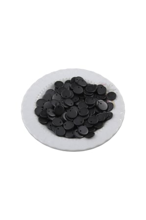 10 mm Siyah Yandan Delikli Boncuk Takı Malzemesi (15 adet)