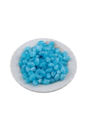 Şeker Mavisi 13x7 mm Oval Kadına Özgü İçten Delikli Boncuk Aksesuar Takı Malzemesi (10 Adet)