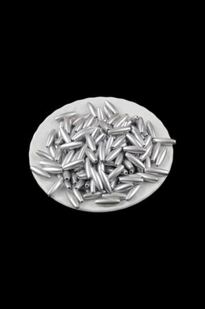 18x6 mm Arpa Boncuk Gri Plastik Boyalı (75 Adet)
