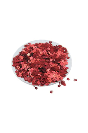 6 mm Ortadan Delikli Papatya Pul Metalik Kırmızı (30 Gr)
