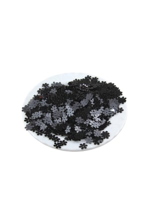 6 mm Ortadan Delikli Papatya Pul Metalik Siyah (30 Gr)