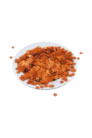 6 mm Ortadan Delikli Papatya Pul Metalik Lazerli Bal Rengi (30 Gr)