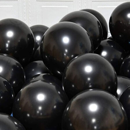 METALİK BALON SİYAH 10 ADET
