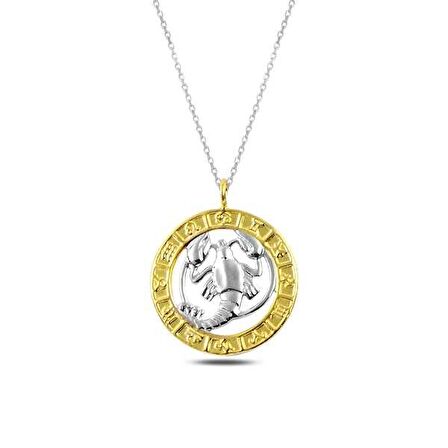 925 Ayar Gümüş Gold Yengeç Burcu Kadın Gümüş Kolye