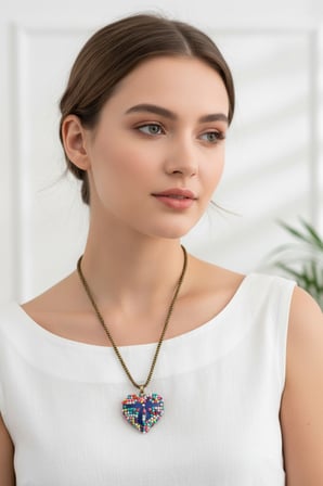 Mevlana Kalp Figürlü Kolye