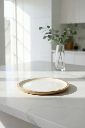 Mango Agacı Servis Tabağı & Sunum Tabağı 25 Cm Krem