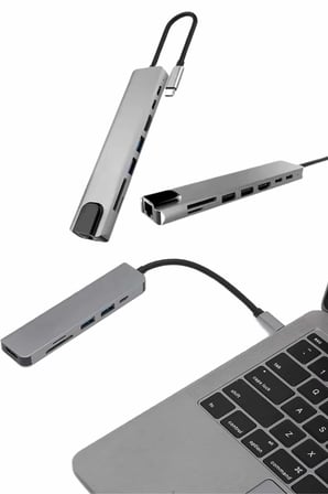 Mey İthalat® Çevirici Dönüştürücü Adaptör Macbook 3 In 1 Type-C To Hdmı Usb 3.0