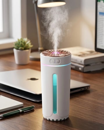 Mey İthalat® Mini Araç Nemlendirici 5 Esans Hediyeli Usb Işıklı Koku Difüzörü