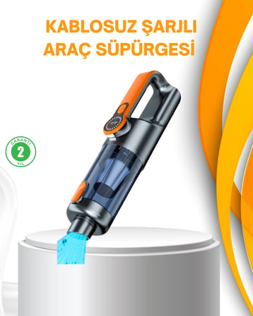 Mey İthalat® Kompakt Şarjlı El Süpürgesi Kuru Ve Sıvı Temizlik 5 Aparatlı