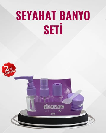 Mey İthalat® Seyahat Boy Banyo Seti 5’Li Mini Şişe Ve Krem Kutusu Çantalı