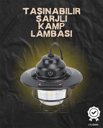 Mey İthalat® Kamp Ve Bahçe İçin Retro Led Fener – Sıcak Işık, Uzun Ömürlü Batarya