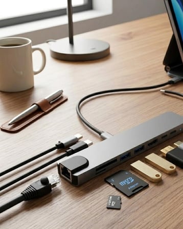 Mey İthalat® Type C Çoklu Port Hub 8 Port Usb Hdmi Sd Kart Ethernet Adaptör