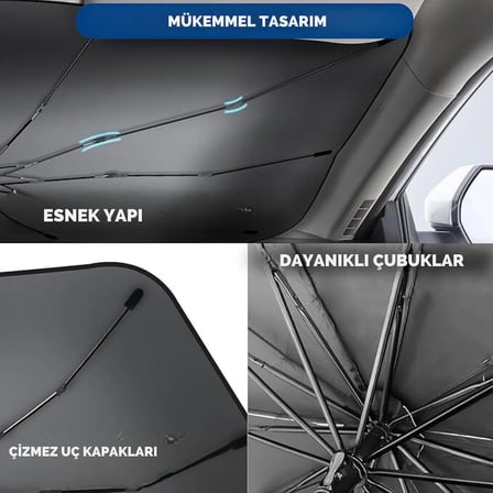 Mey İthalat® Honda City, Opel Astra, Peugeot 308, Citroen C4, Fiat Linea Uyumlu Oto Şemsiye