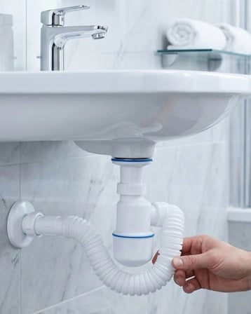 Mey İthalat® Lavabo Gider Borusu Esnek Hortumlu Sifon Seti Koku Önleyici Dayanıklı Tasarım