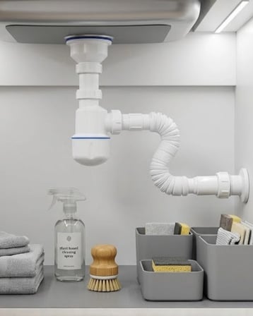 Mey İthalat® Esnek Gider Sifonu Lavabo İçin Koku Önleyici Tıkanma Karşıtı Bağlantı Seti