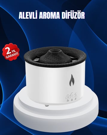 Mey İthalat® 3D Alev Işıklı Aromaterapi Makinesi – 360 Ml Su Kapasiteli Sessiz Difüzör