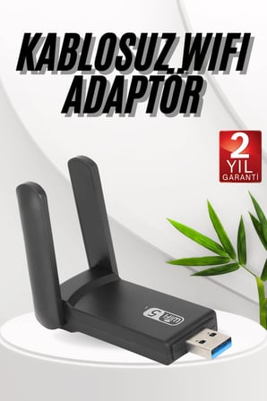 Mey İthalat® Wifi Adaptörü Bt5.0 Wifi 2'Si Bir Arada Çift Bantlı Çift Anten