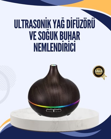 Mey İthalat® Led Işıklı Sessiz Çalışan Soğuk Buhar Nemlendirici
