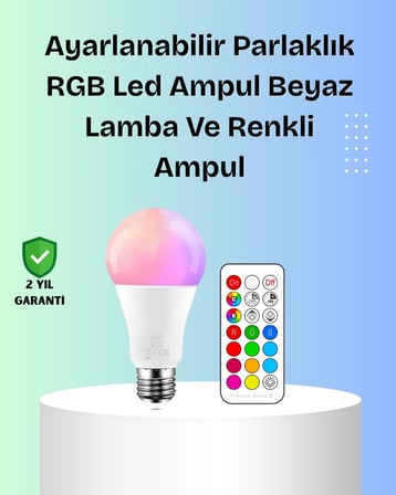 Mey İthalat® Rgbw Teknolojili Akıllı Led Ampul, Zamanlayıcılı
