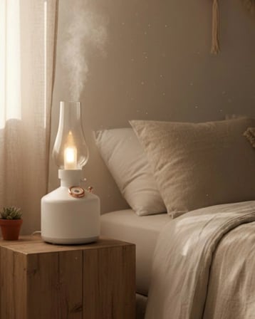 Mey İthalat® Vintage Dekoratif Gaz Lambası Görünümlü Aromaterapi Difüzör 1200 Mah Usb Şarjlı
