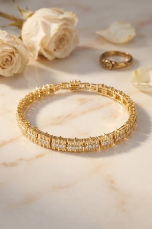 Mey İthalat® Renk Pirinç Elegance Zirkon Taşlı Kadın Bileklik