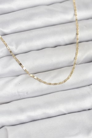 Mey İthalat® CM 14K Renk Ezme Zincir Model 60 cm Kadın Kolye