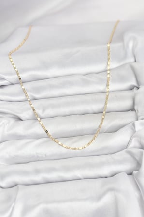 Mey İthalat® CM 14K Renk Ezme Zincir Model 60 cm Kadın Kolye
