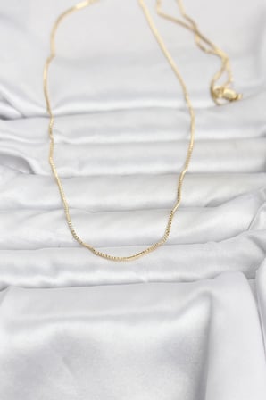 Mey İthalat® CM 14K Renk İnce Kare Zincirli Model 60 cm Kadın Kolye
