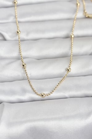 Mey İthalat® CM 14K Renk Top Zincir 60 cm Kadın Kolye