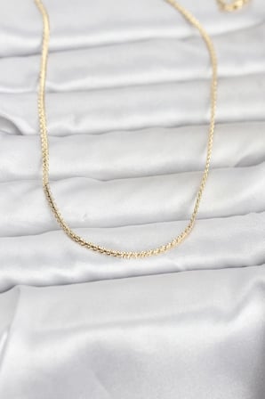Mey İthalat® CM 14K Renk Yassı Zincir Model 60 cm Kadın Kolye