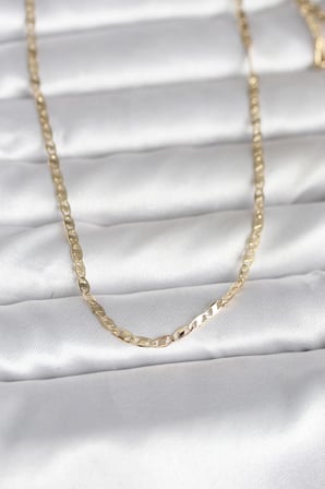 Mey İthalat® CM 14K Renk Yassı Zincir Model 60 cm Kadın Kolye