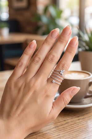 Mey İthalat® Pirinç Gümüş Renk Spiral Kelebek Model Kadın Yüzük
