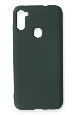 Mey İthalat® Samsung Galaxy A11 Kılıf Nano içi Kadife Silikon - Koyu Yeşil