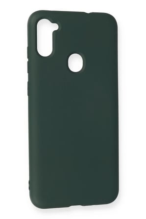 Mey İthalat® Samsung Galaxy A11 Kılıf Nano içi Kadife Silikon - Koyu Yeşil