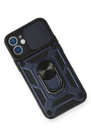 Mey İthalat® iPhone 11 Kılıf Pars Lens Yüzüklü Silikon - Lacivert