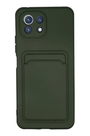 Mey İthalat® Mi 11 Kılıf Kelvin Kartvizitli Silikon - Koyu Yeşil
