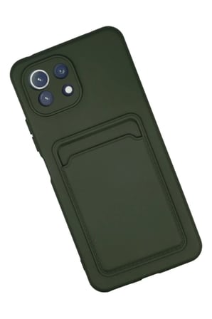Mey İthalat® Mi 11 Kılıf Kelvin Kartvizitli Silikon - Koyu Yeşil