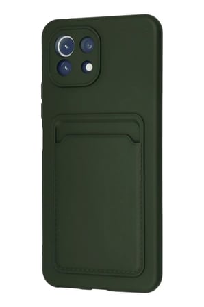 Mey İthalat® Mi 11 Kılıf Kelvin Kartvizitli Silikon - Koyu Yeşil