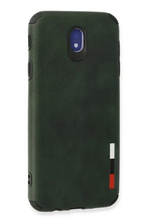 Mey İthalat® Samsung Galaxy J7 Pro / J730 Kılıf Loop Deri Silikon - Yeşil
