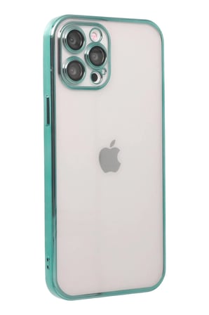 Mey İthalat® iPhone 12 Pro Max Kılıf Lensli Silikon - Yeşil