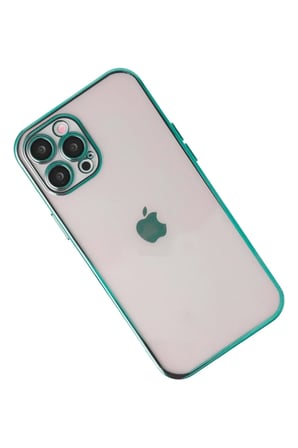Mey İthalat® iPhone 12 Pro Max Kılıf Lensli Silikon - Yeşil
