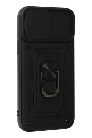 Mey İthalat® iPhone 13 Pro Kılıf Pars Lens Yüzüklü Silikon - Siyah